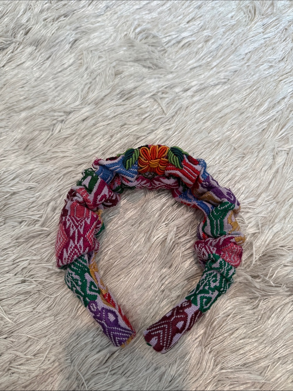 Multicolor Handwoven huipil Fabric Headband – Boho Pattern